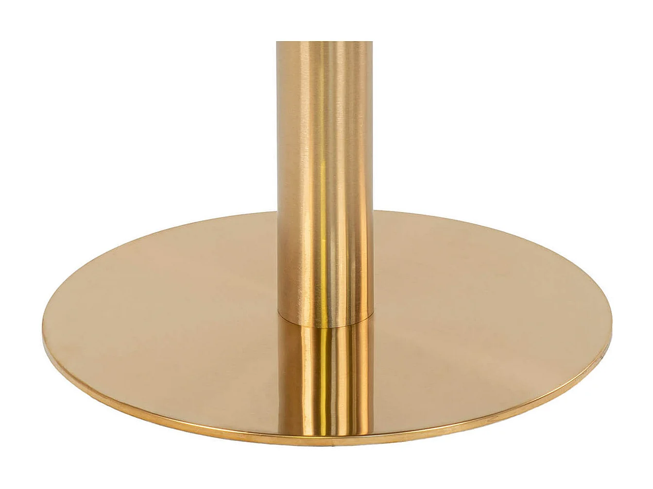 TYROL - Table Haute Ø70cm Aspect Marbré et Pied Métal Doré