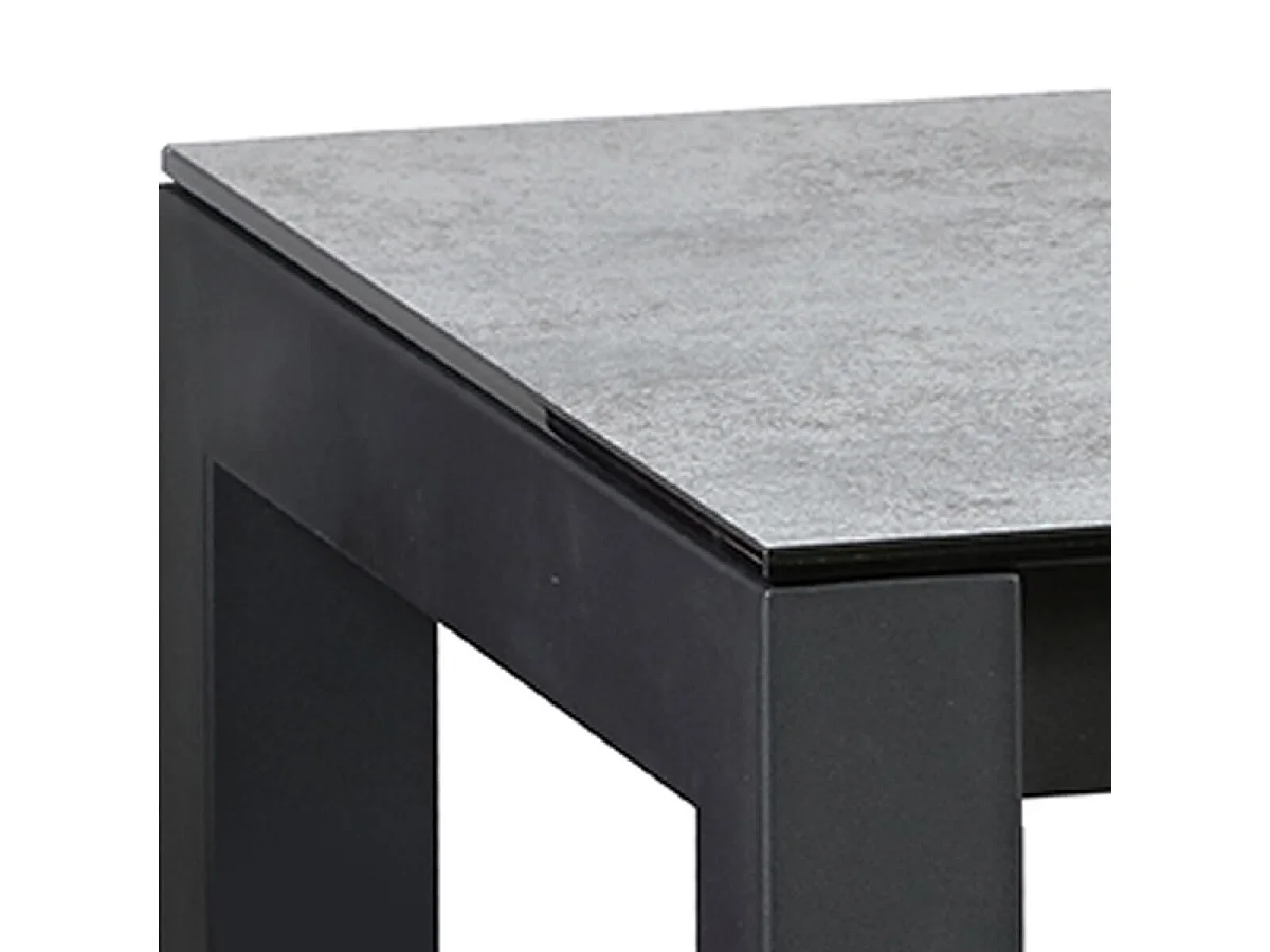 SIXTINE - Table Snack Carrée 100cm Aspect Céramique