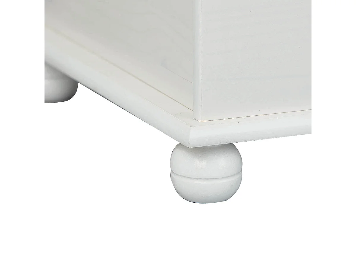 KALISHA - Coffre à Jouets Bois Massif Vernis Blanc