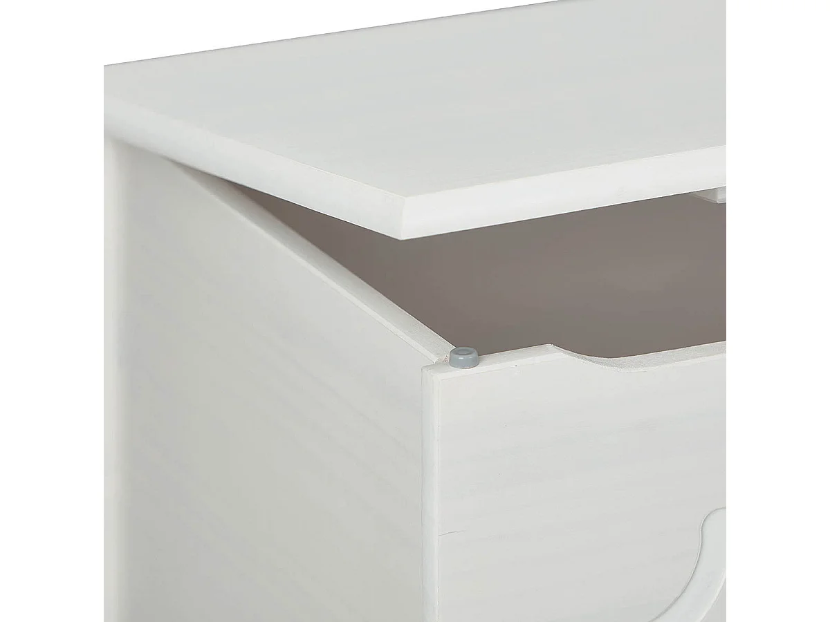 KALISHA - Coffre à Jouets Bois Massif Vernis Blanc