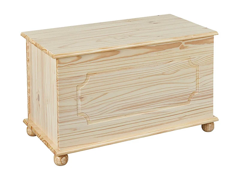 KALISHA - Coffre à Jouets Bois Massif Naturel