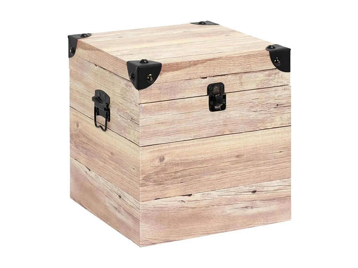 SAMA - Lot de 3 Malles Cubes Aspect Bois Rosé