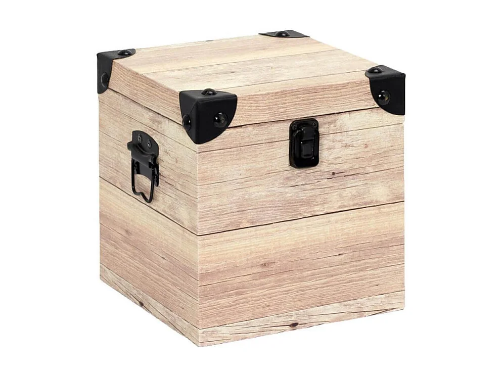 SAMA - Lot de 3 Malles Cubes Aspect Bois Rosé