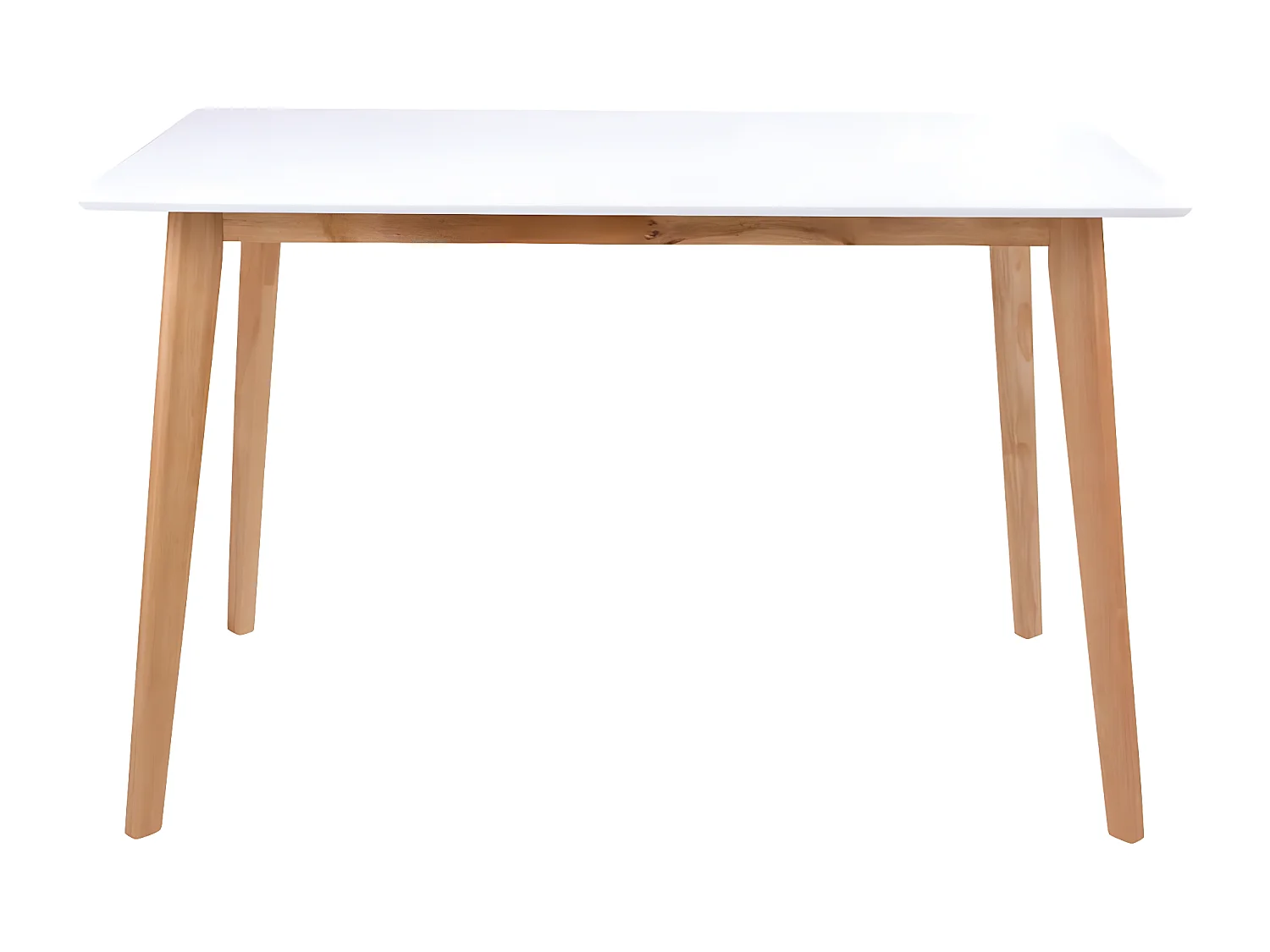 GRAM - Ensemble Table Naturelle et Blanche + 4 Chaises Noires