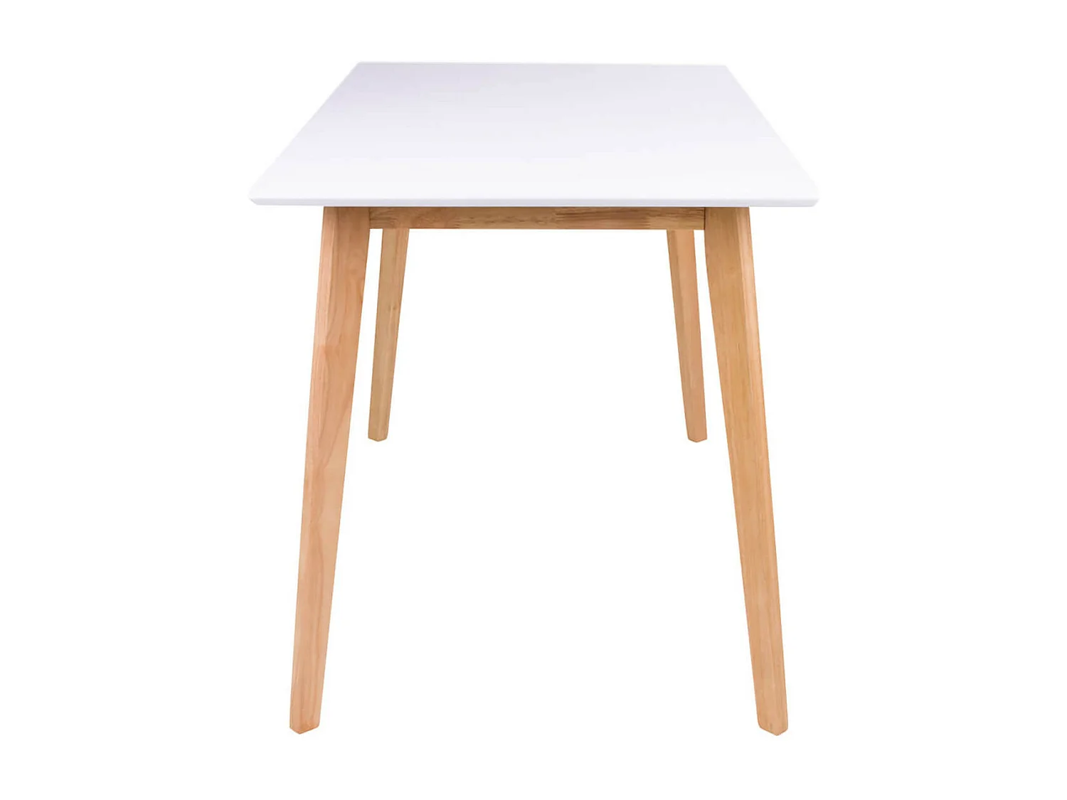 GRAM - Ensemble Table Naturelle et Blanche + 4 Chaises Noires