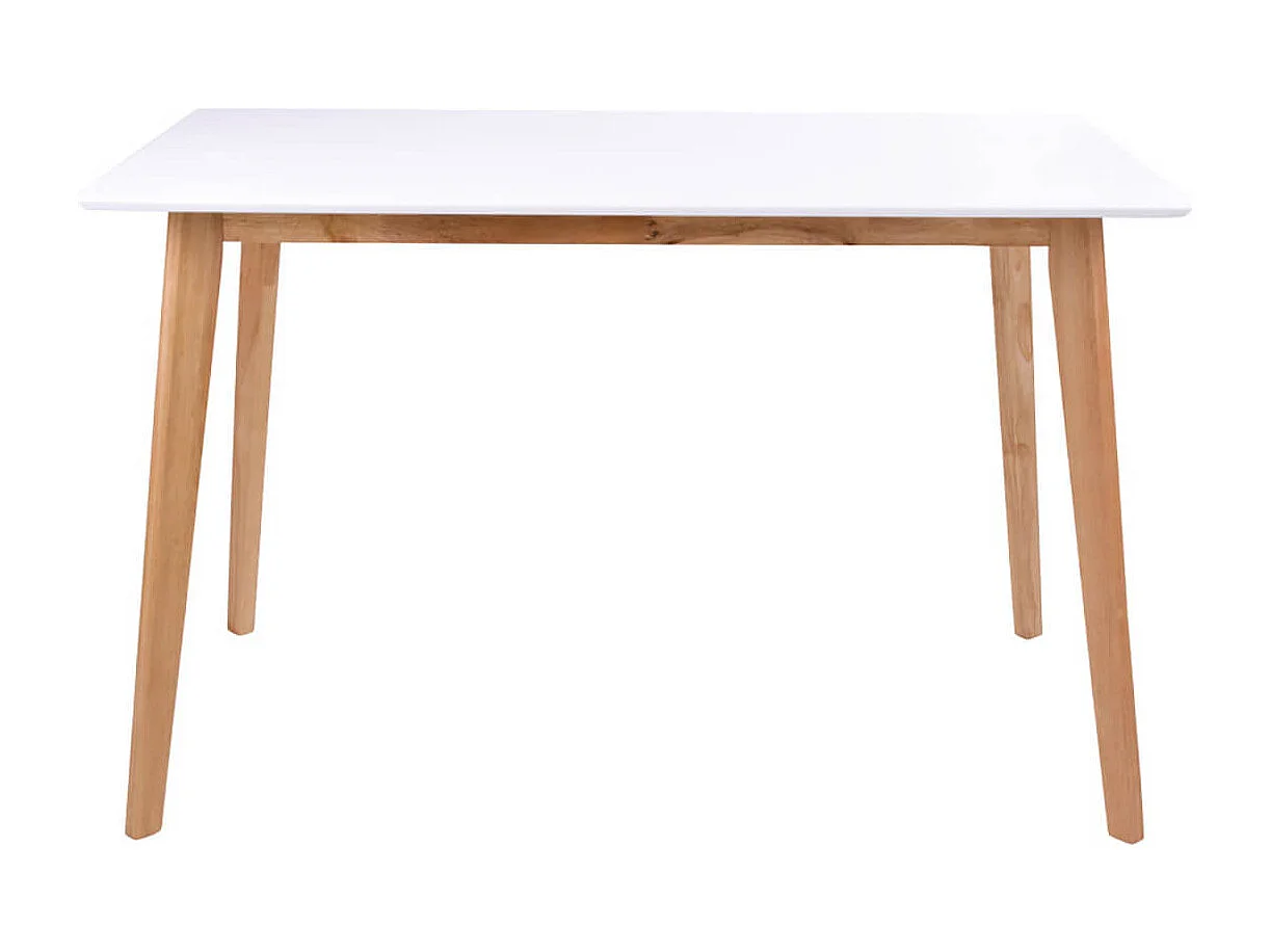 GRAM - Ensemble Table Naturelle et Blanche + 4 Chaises Noires