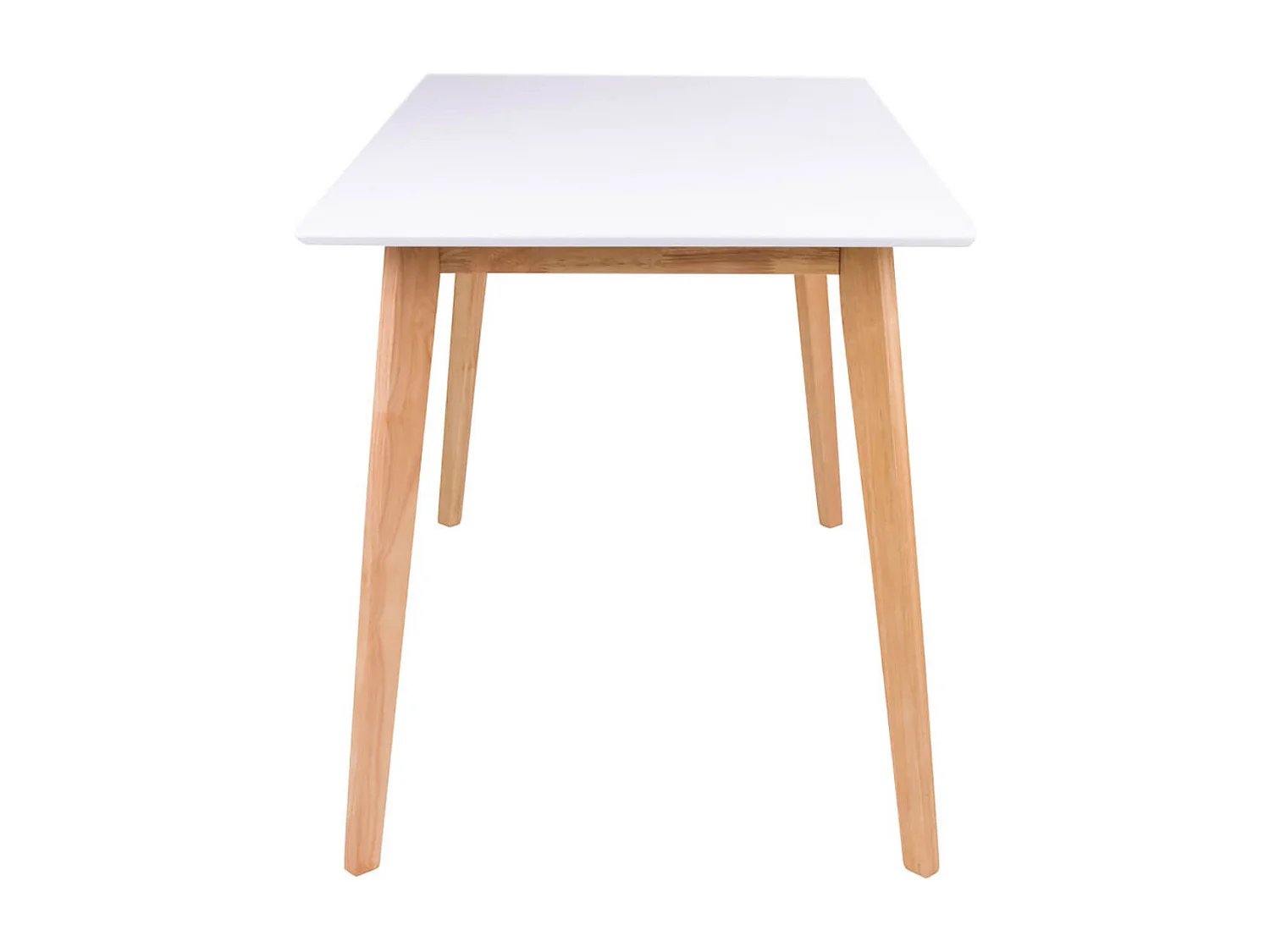 GRAM - Ensemble Table Naturelle et Blanche + 4 Chaises Noires