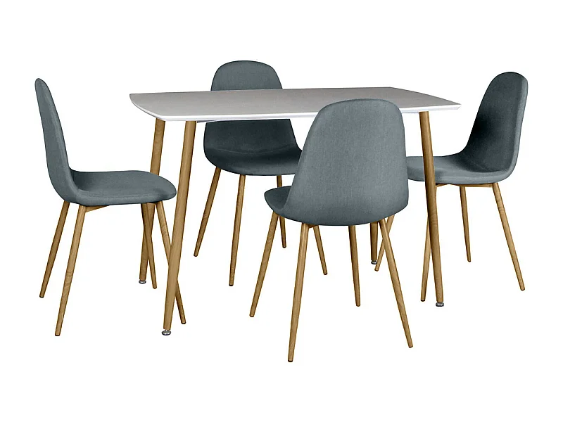 WINTER - Ensemble Table + 4 Chaises Gris Foncé