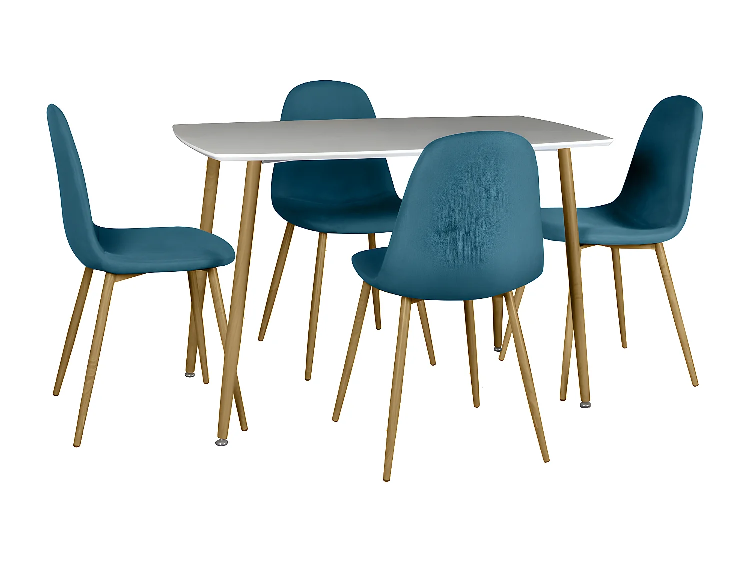 WINTER - Ensemble Table + 4 Chaises Bleues