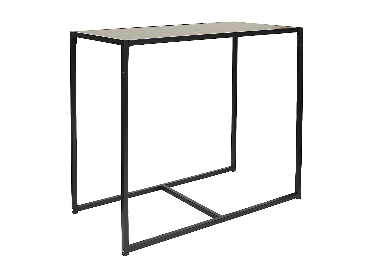 OTALIA - Ensemble Table et 2 Chaises Métal et Aspect Bois