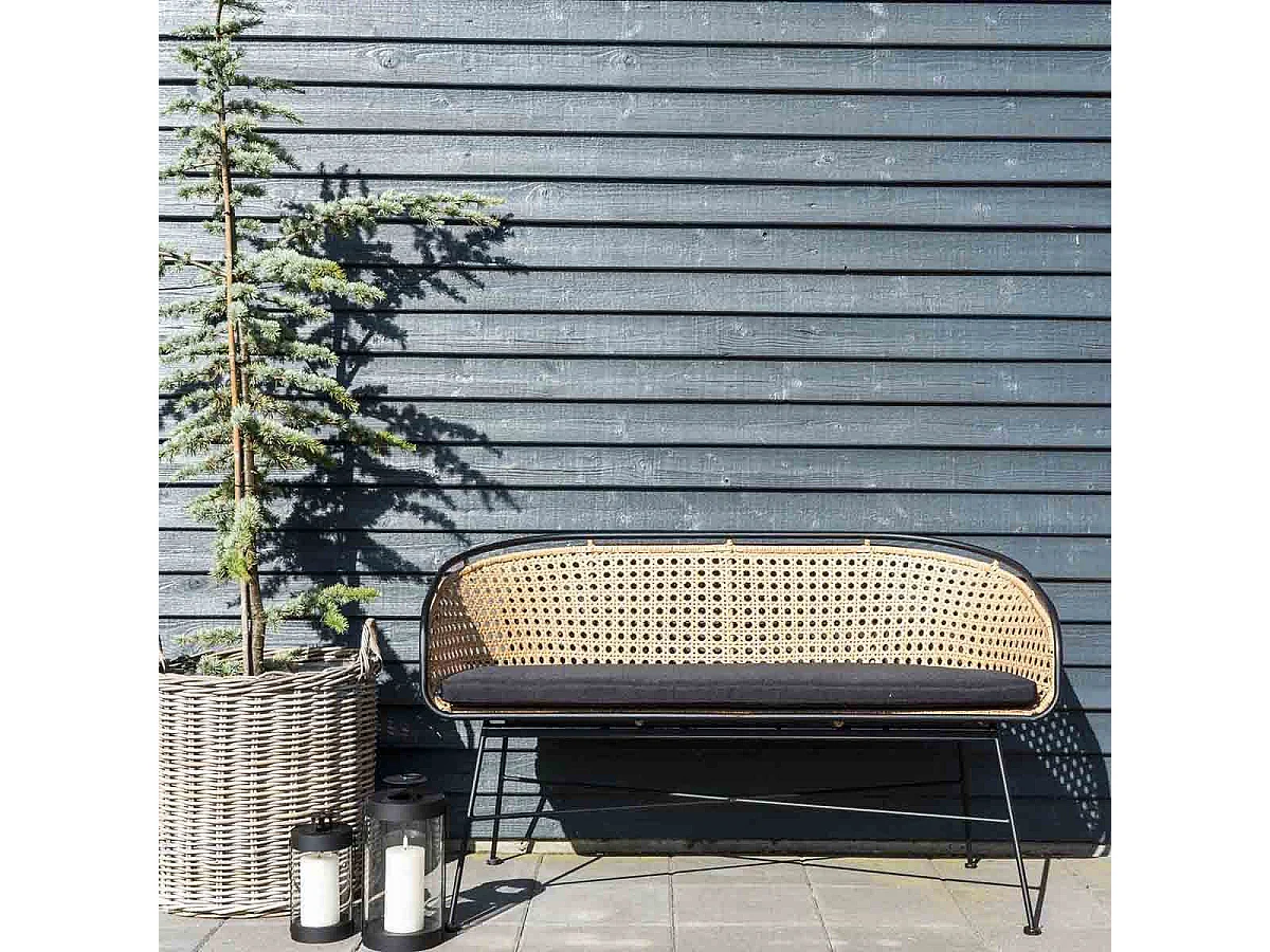 SELVA - Lot de 4 Paniers Décoratifs en Rotin avec Anses