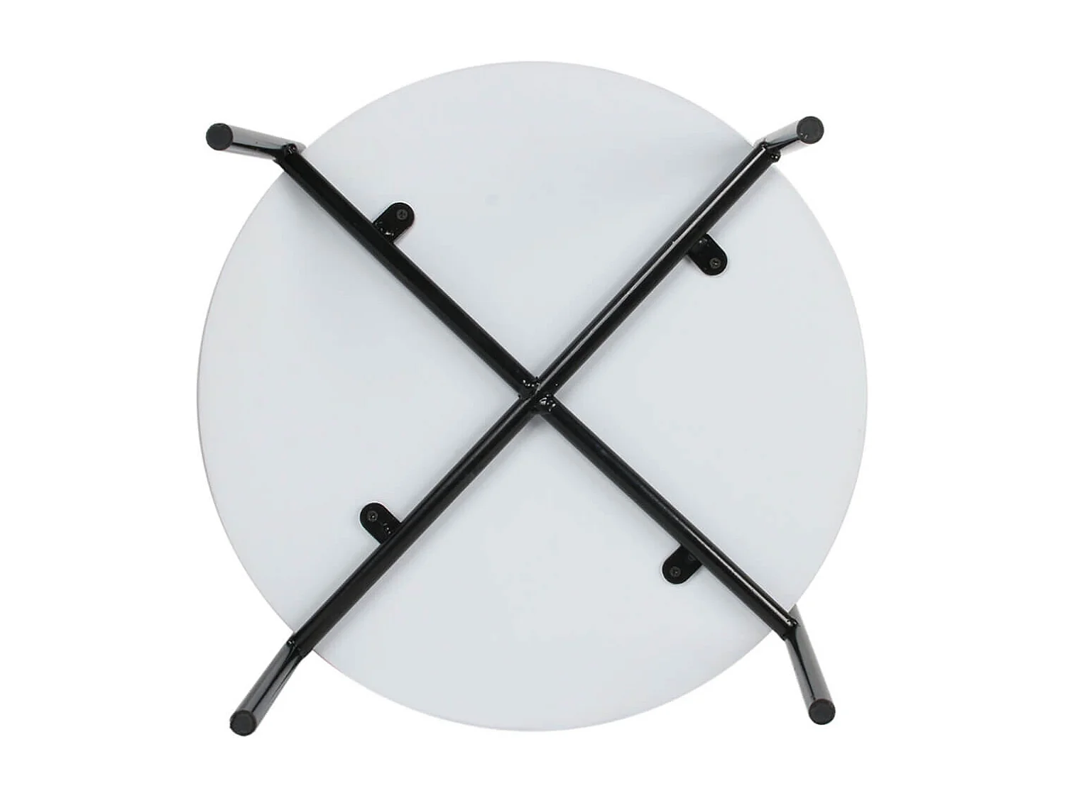 CORALLY - Table d'Appoint Ronde Blanche avec Coffre