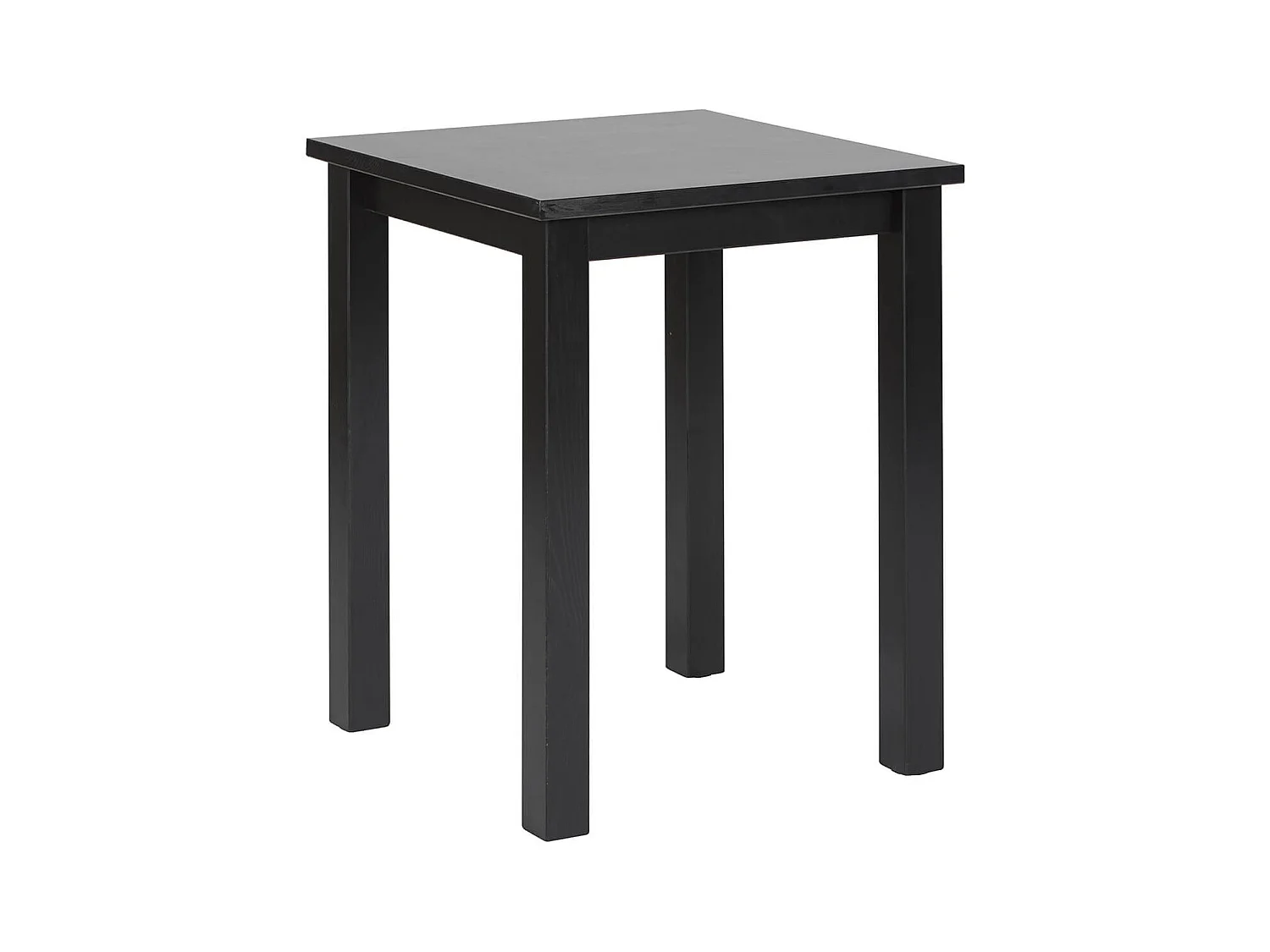 FLIX - Table d'Appoint Carrée Bois Massif Vernis Noir