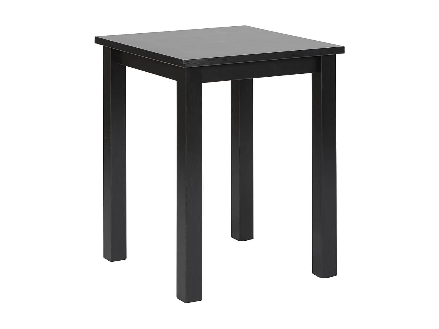FLIX - Table d'Appoint Carrée Bois Massif Vernis Noir