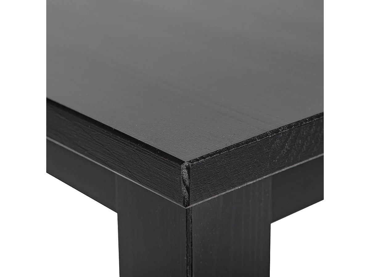 FLIX - Table d'Appoint Carrée Bois Massif Vernis Noir
