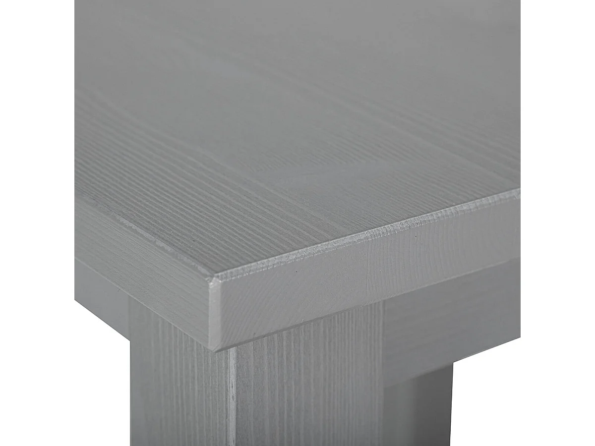 FLIX - Table d'Appoint Carrée Bois Massif Vernis Gris