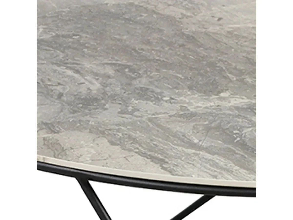 CATHLEEN - Bout de Canapé Rond Plateau Céramique