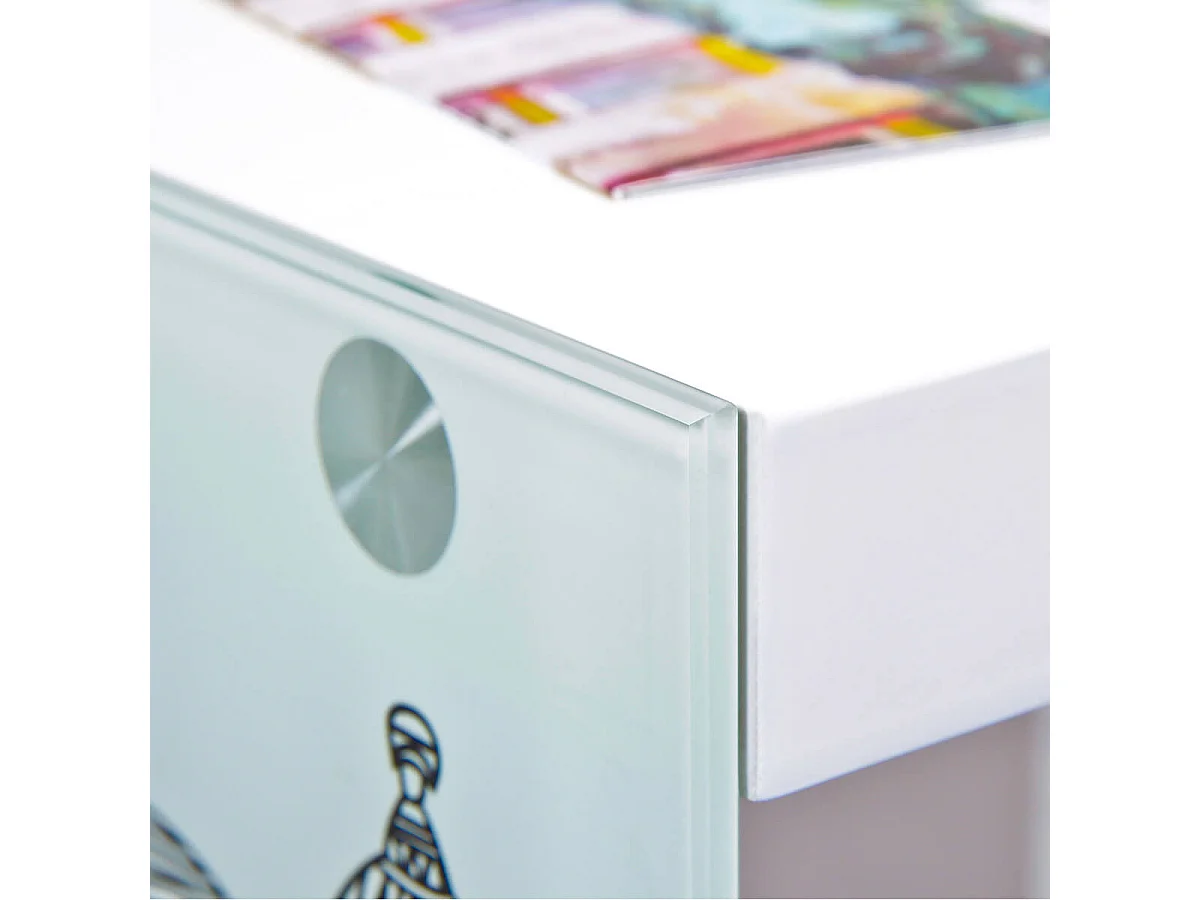 ISLA - Table d'Appoint sur Roulettes Motif Londres