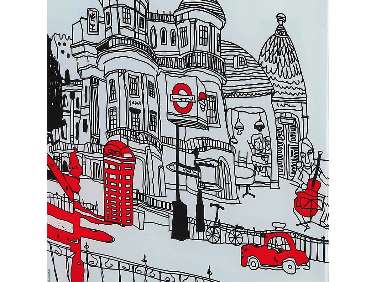 ISLA - Table d'Appoint sur Roulettes Motif Londres