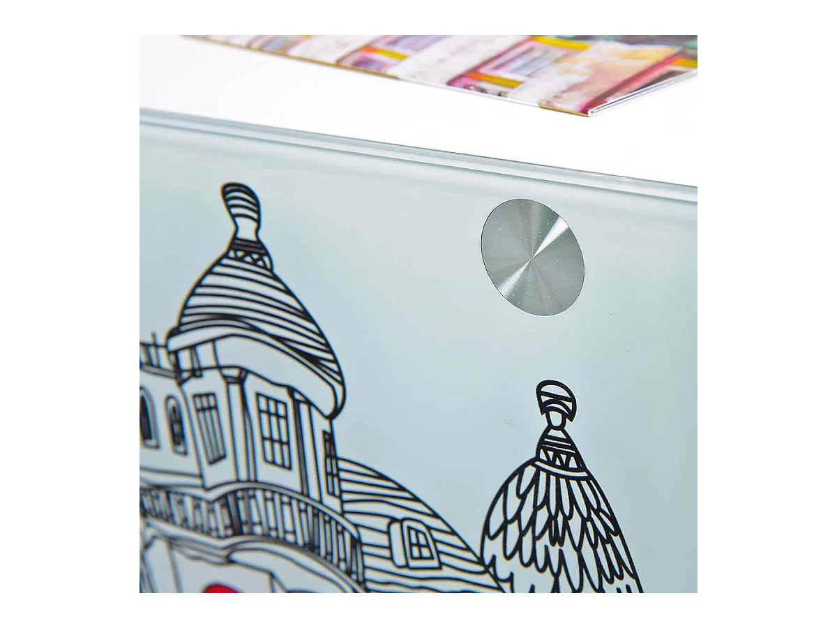 ISLA - Table d'Appoint sur Roulettes Motif Londres