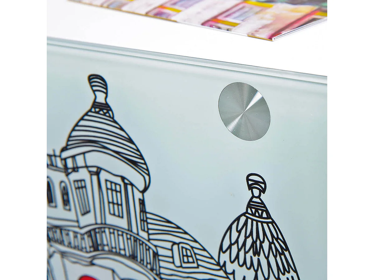 ISLA - Table d'Appoint sur Roulettes Motif Londres