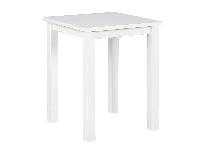 FLIX - Table d'Appoint Carrée Bois Massif Vernis Blanc