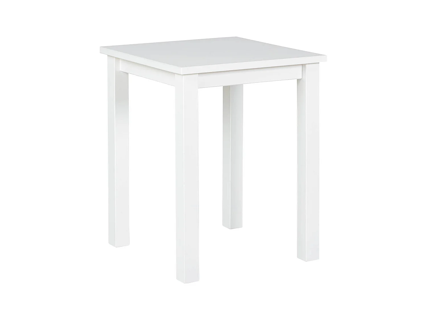 FLIX - Table d'Appoint Carrée Bois Massif Vernis Blanc