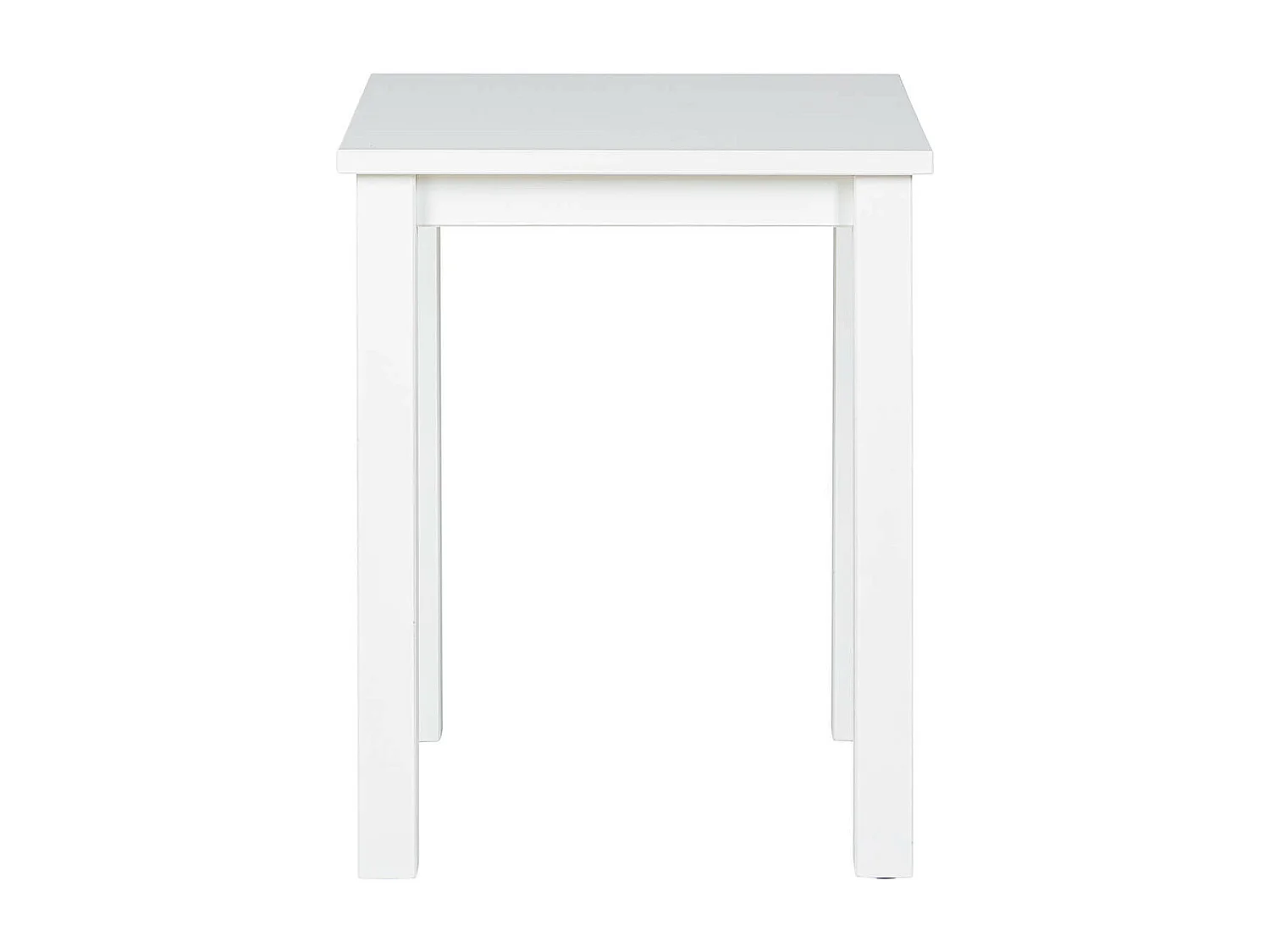 FLIX - Table d'Appoint Carrée Bois Massif Vernis Blanc