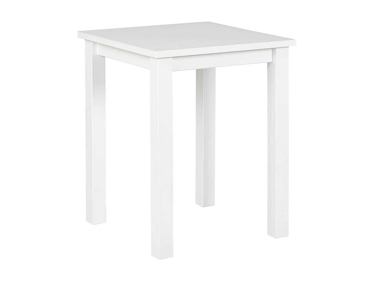 FLIX - Table d'Appoint Carrée Bois Massif Vernis Blanc