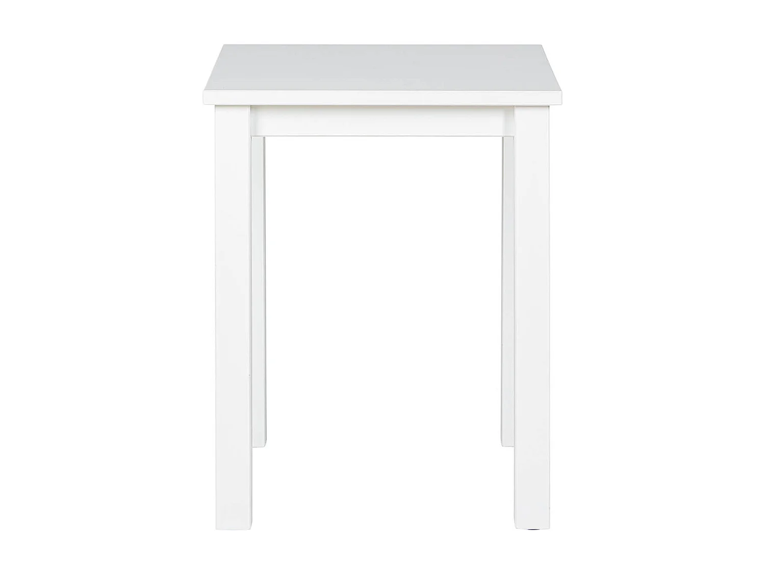 FLIX - Table d'Appoint Carrée Bois Massif Vernis Blanc