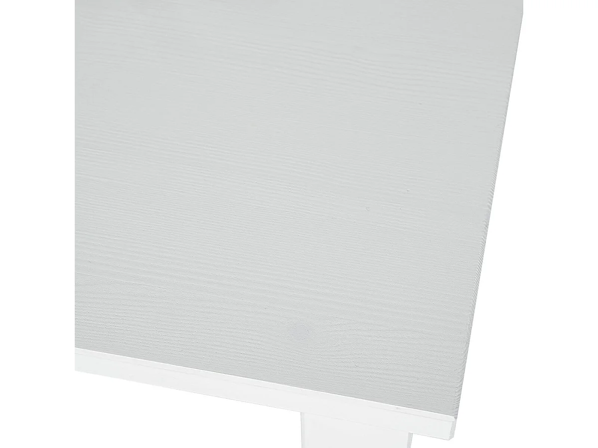 FLIX - Table d'Appoint Carrée Bois Massif Vernis Blanc