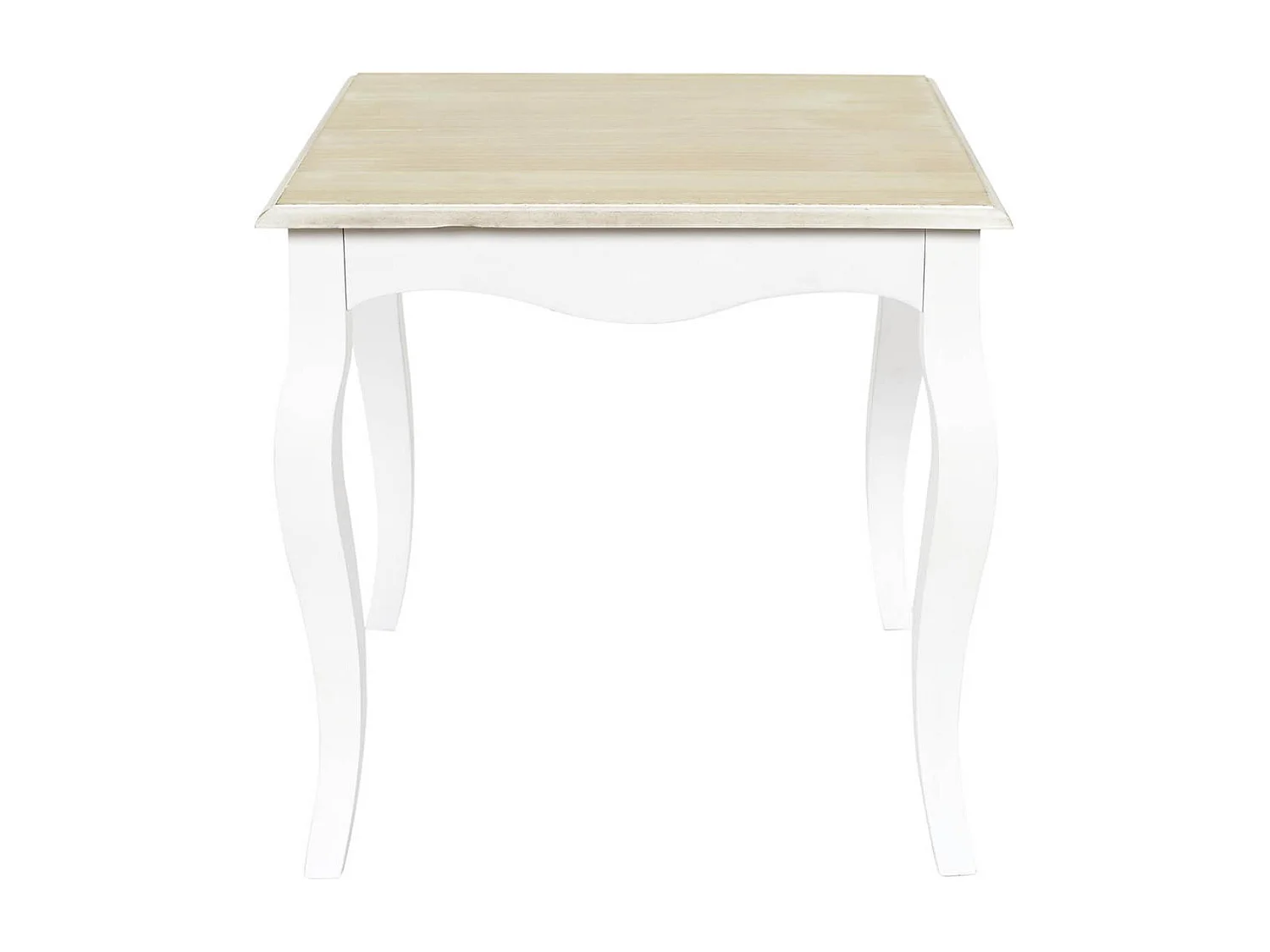 CLEMENCE - Table d'Appoint Blanche Plateau Effet Bois