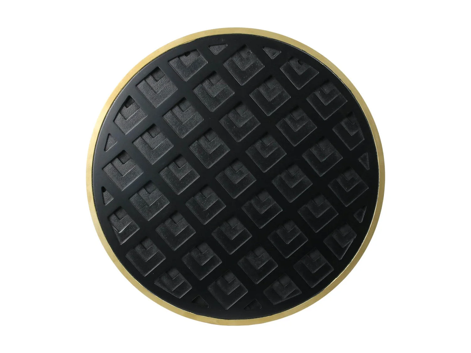 LISEA - Table d'Appoint Ronde Plateau Noir et Doré