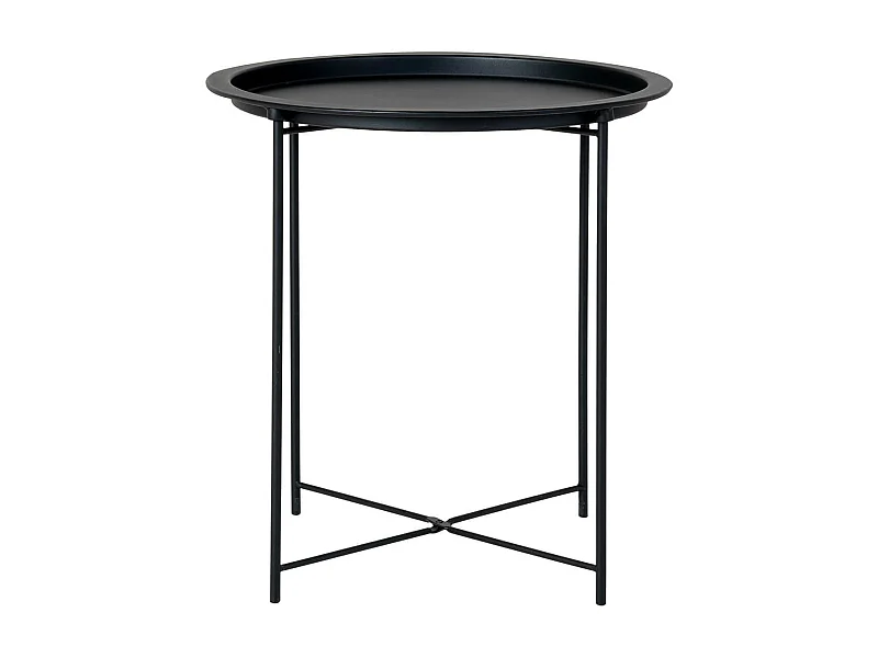 VALINCO - Table d'Appoint Ronde Ø47cm Acier Noir