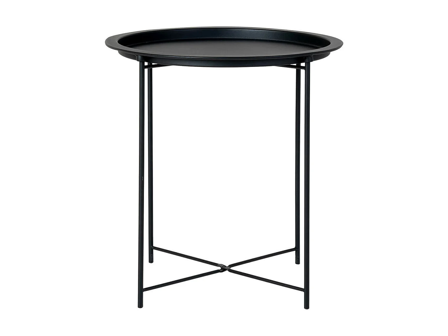 VALINCO - Table d'Appoint Ronde Ø47cm Acier Noir