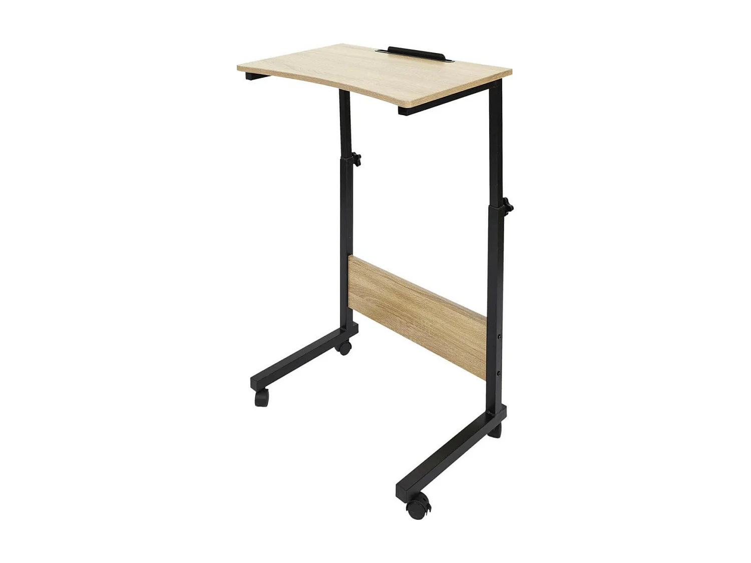 THOMAS - Table d'Appoint à Hauteur Réglable Effet Bois