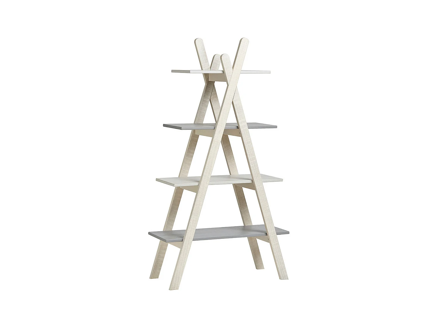 CANDEL - Etagère 4 niveaux structure Bois et plateaux MDF