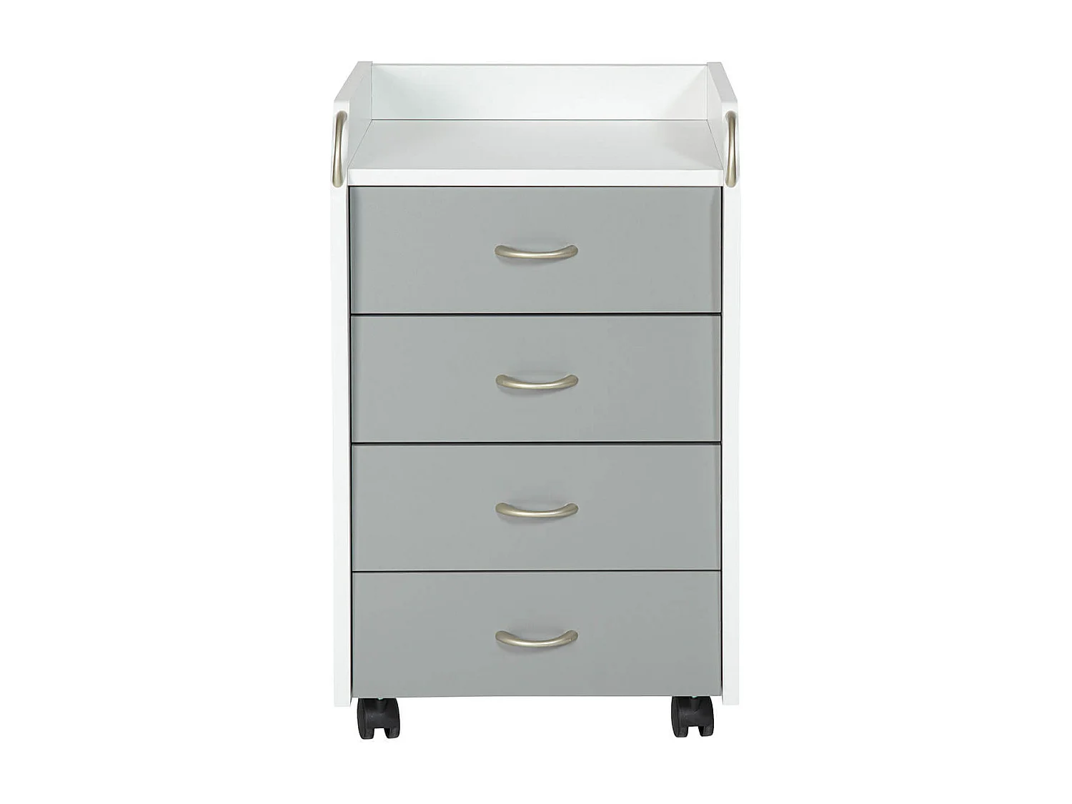 OKLOC - Caisson 4 Tiroirs sur Roulettes Blanc