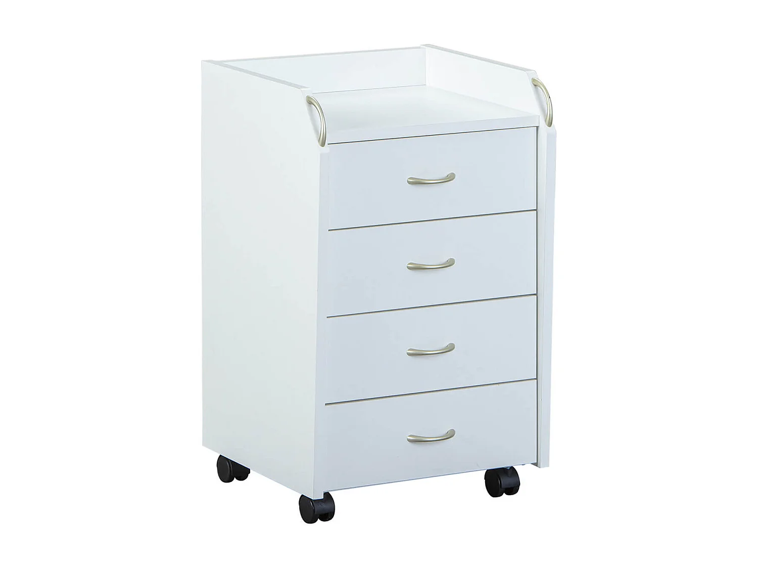 TEO - Caisson 4 Tiroirs sur Roulettes Coloris Blanc