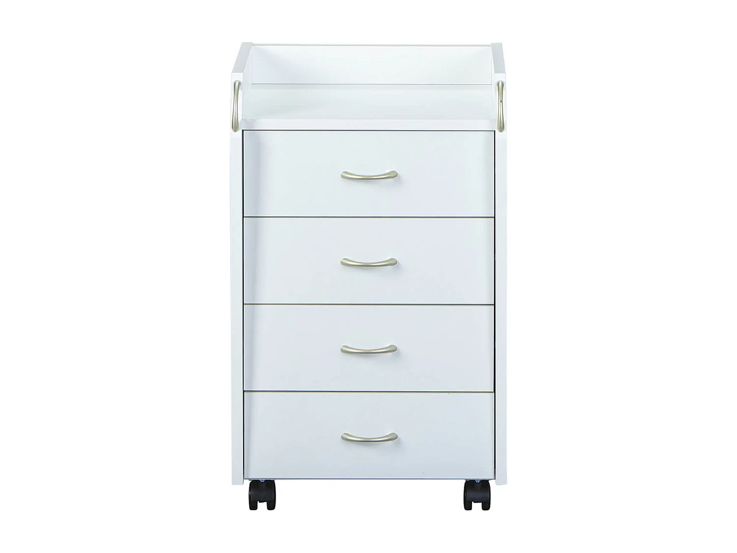 TEO - Caisson 4 Tiroirs sur Roulettes Coloris Blanc