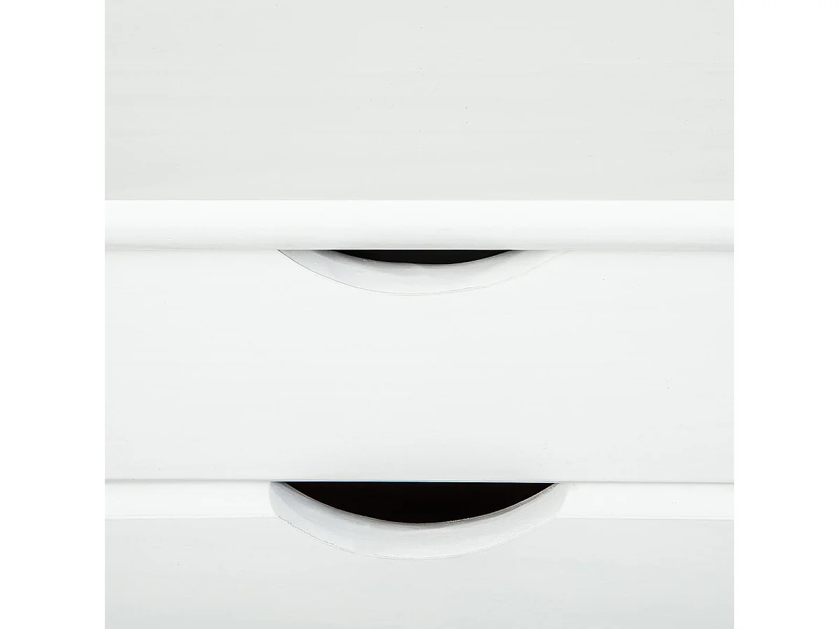 SYDNEY - Caisson 6 Tiroirs Bois Massif Vernis Blanc