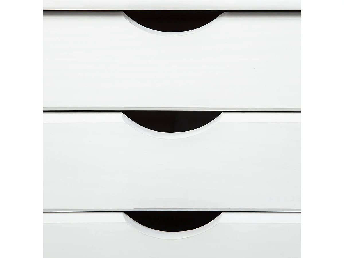 SYDNEY - Caisson 6 Tiroirs Bois Massif Vernis Blanc