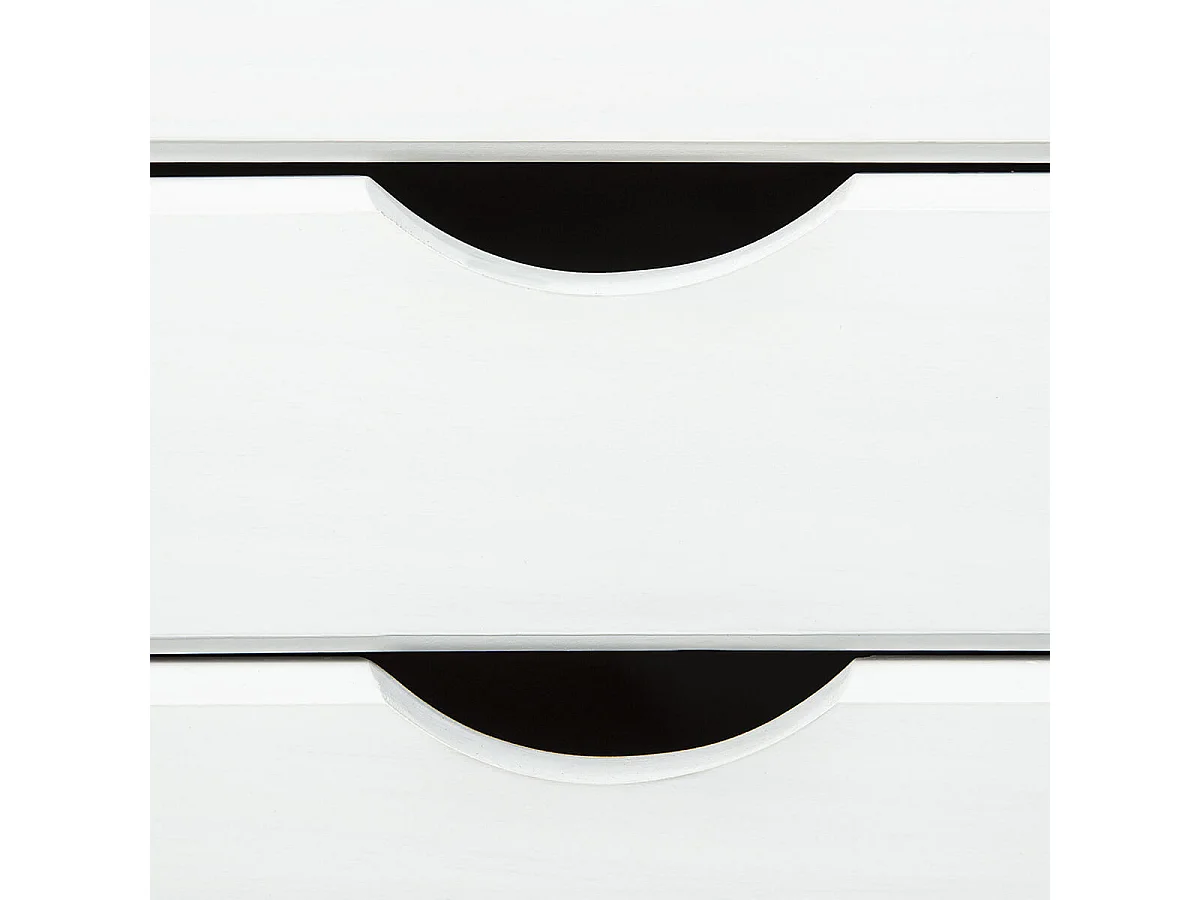 SYDNEY - Caisson 6 Tiroirs Bois Massif Vernis Blanc