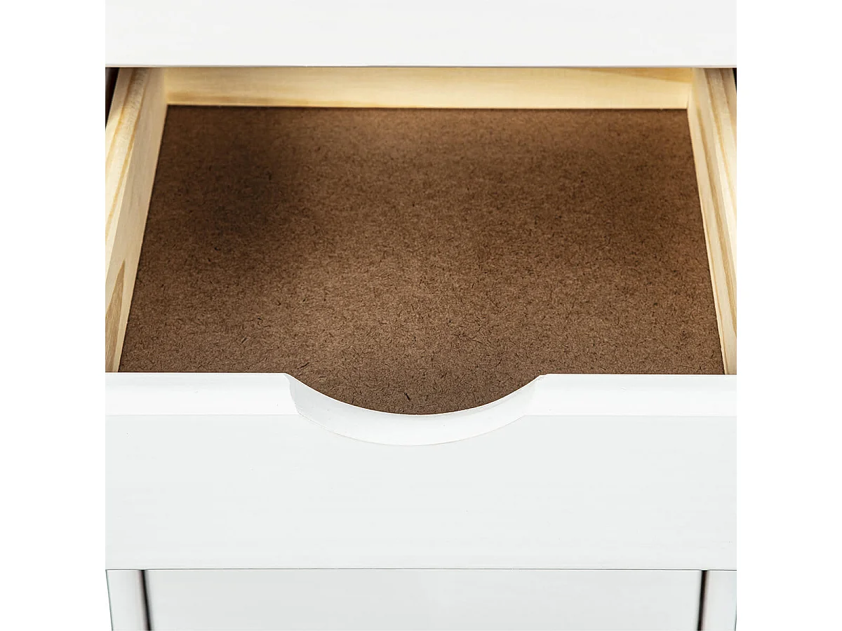 SYDNEY - Caisson 6 Tiroirs Bois Massif Vernis Blanc