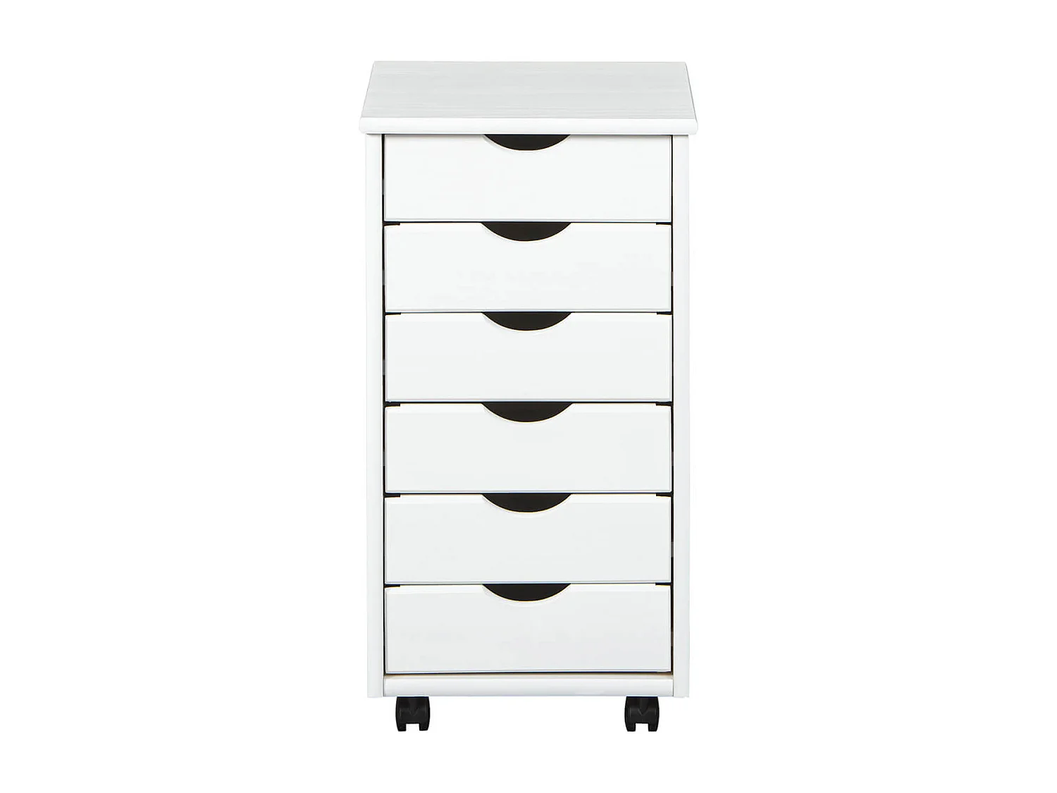 SYDNEY - Caisson 6 Tiroirs Bois Massif Vernis Blanc