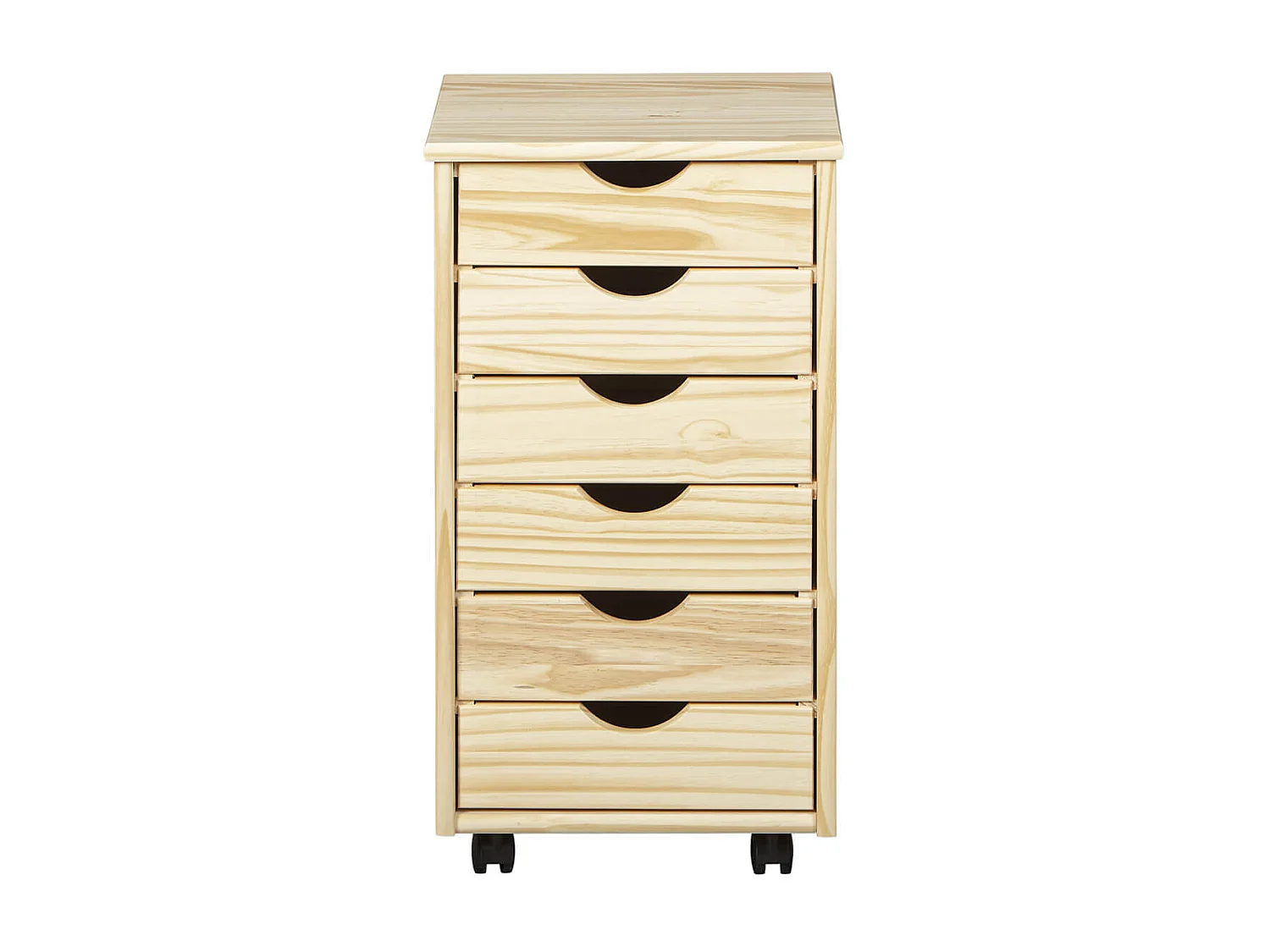 OLIVER - Caisson 6 Tiroirs Bois Massif Naturel