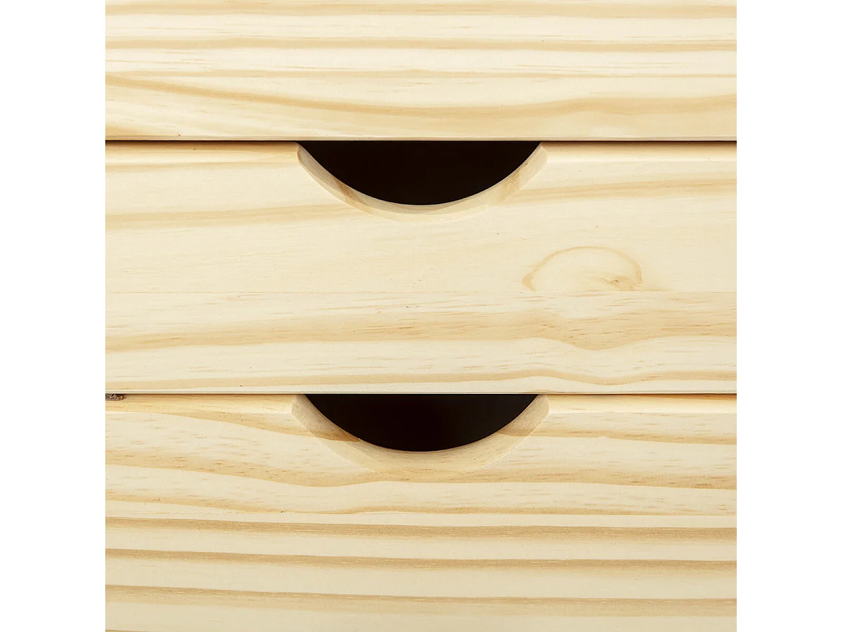 OLIVER - Caisson 6 Tiroirs Bois Massif Naturel