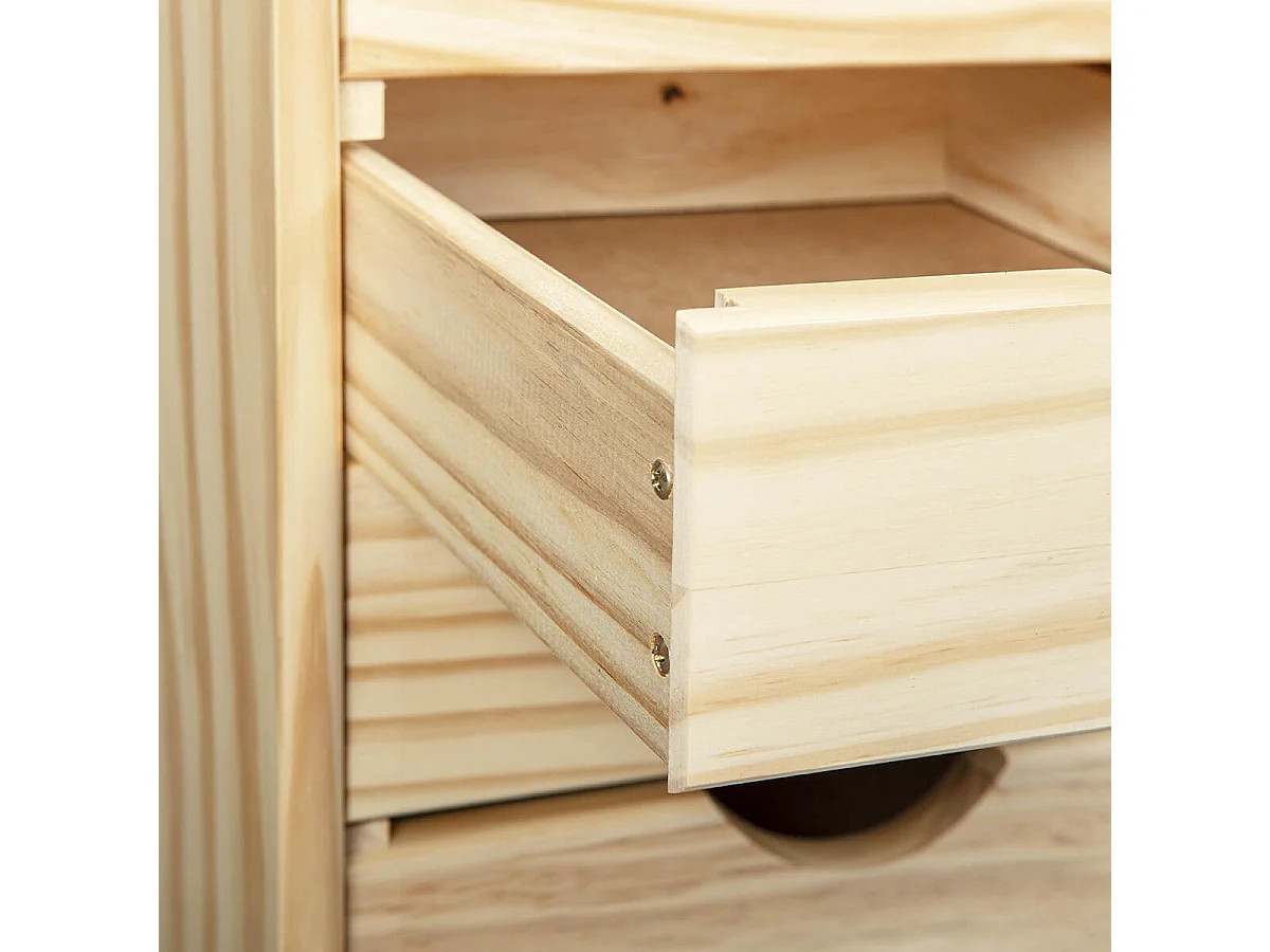 OLIVER - Caisson 6 Tiroirs Bois Massif Naturel