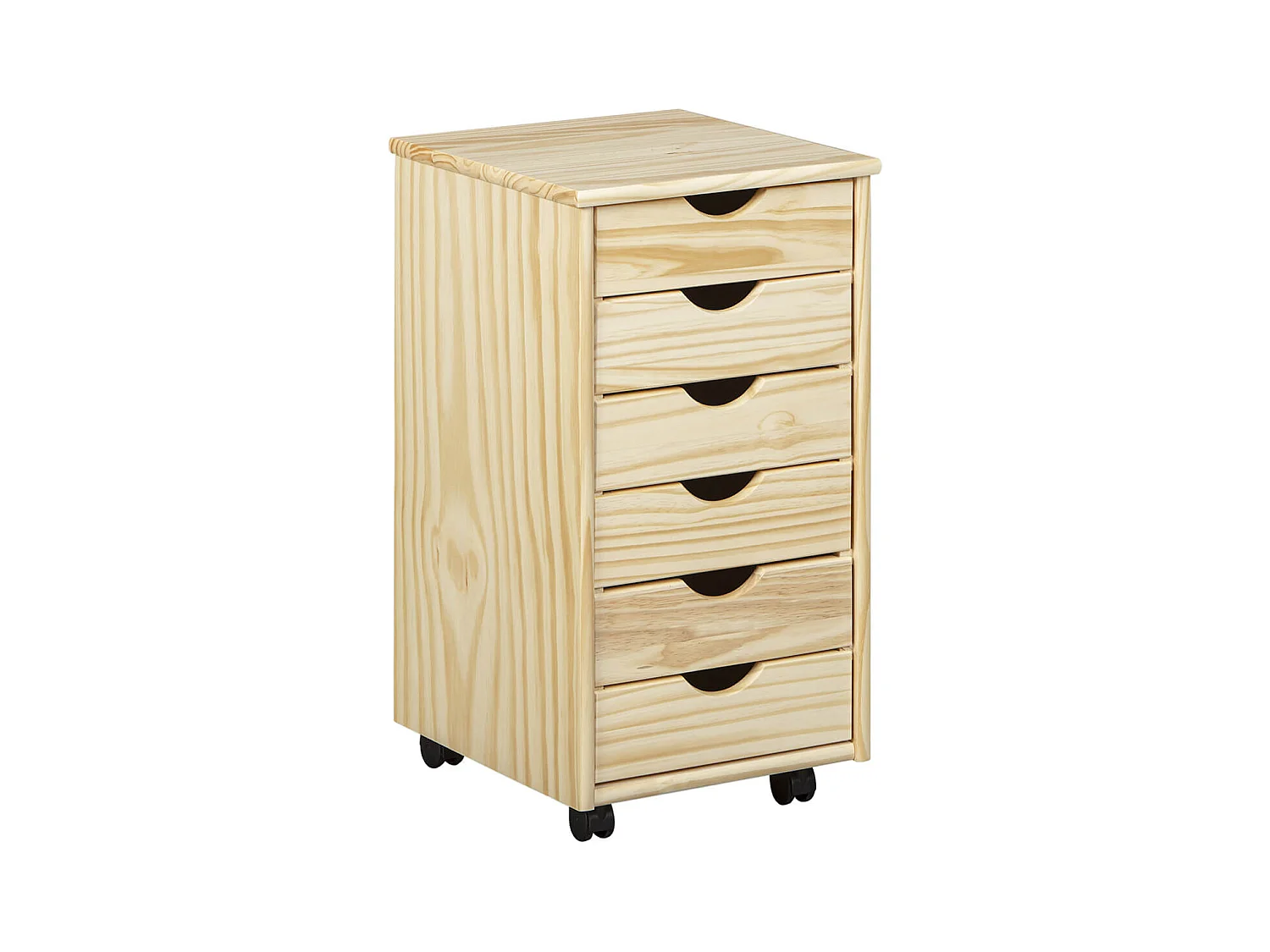 OLIVER - Caisson 6 Tiroirs Bois Massif Naturel