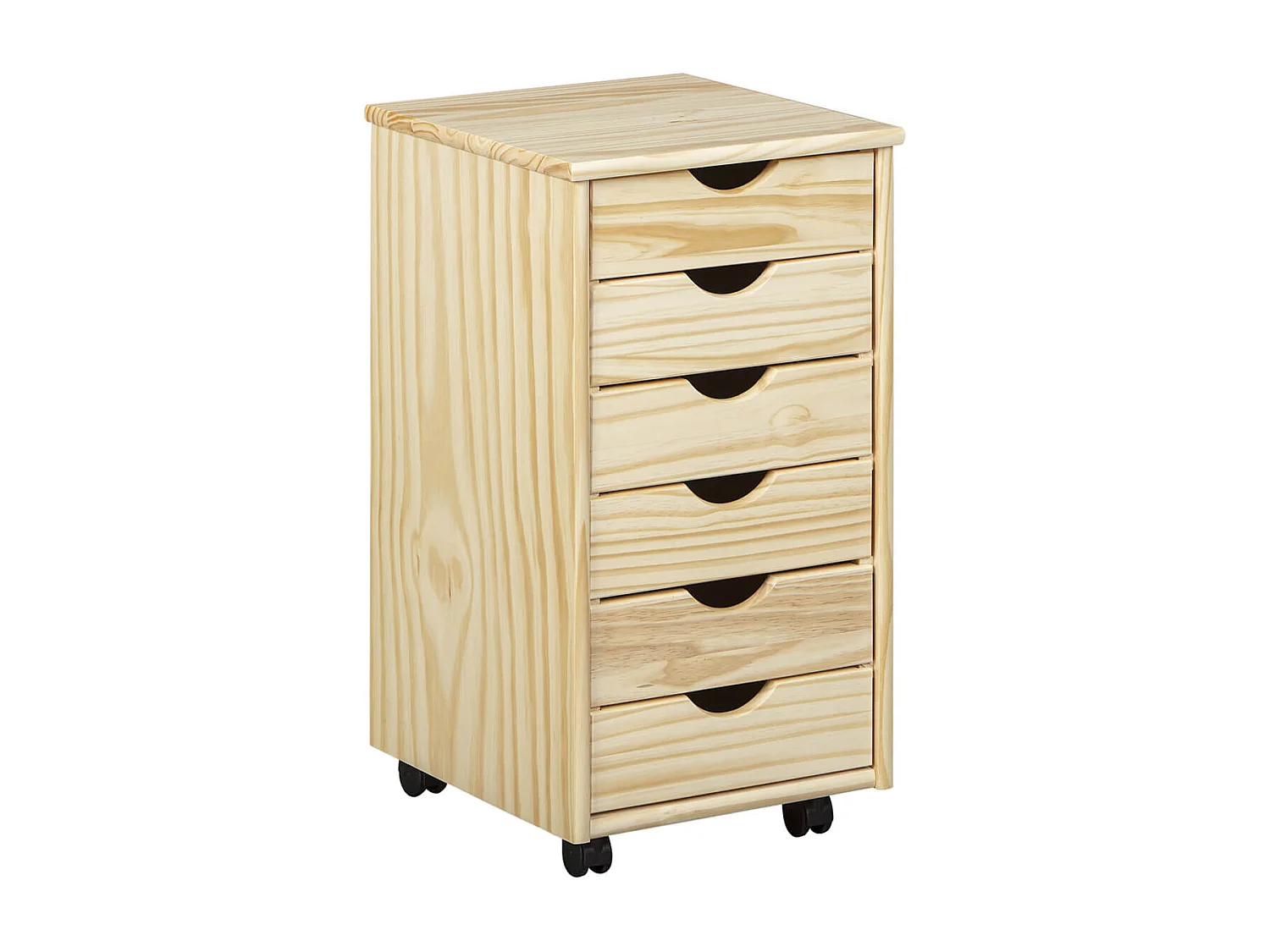 OLIVER - Caisson 6 Tiroirs Bois Massif Naturel